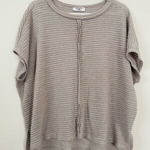 Zenana Women's Waffle Knit Top - Gray